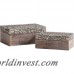 Mistana Genesis Brown/Cream Wood 2 Piece Decorative Box Set MITN1432